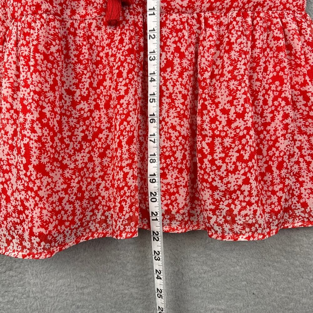 Sézane Women's Red Floral Halter Tie-Front Blouse - Picture 5 of 8